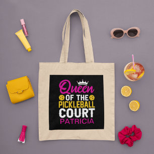 Tote Bag Fun Reine Personnalisée du Pickleball Court