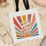 Tote Bag Fun Retro Custom 40th Birthday Photo Vintage<br><div class="desc">Ce sac fourre-tout de fête de 40e anniversaire de vintage arc-en-ciel rétro moderne et personnalisé est un accessoire fantastique pour quiconque cherche à célébrer leur anniversaire de jalon dans le style. Doté d'un design de sunburst d'inspiration rétro et d'un arc-en-ciel de couleurs, ce fourre-tout est sûr d'être un succès à...</div>