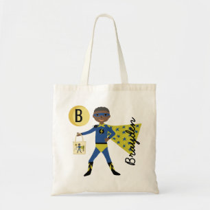 Tote Bag Fun Superhero Halloween Traite Monogramme Nom