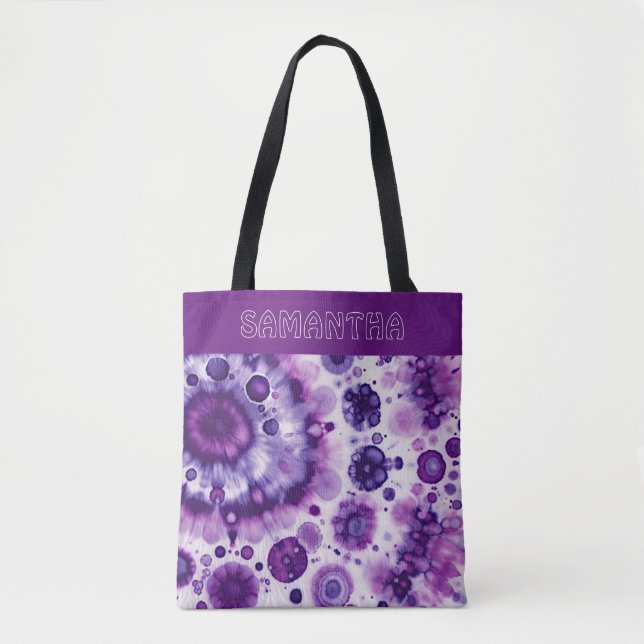 Tote Bag Fun violet violet rose Batik Cercles Art Motif (Devant)