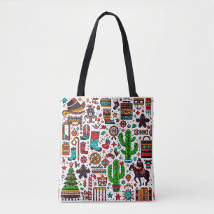 Tote Bag Fun Western Motif Noël