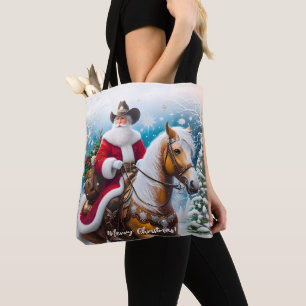 Tote Bag Fun Western Père Noël Noël