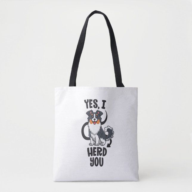 Tote Bag Funky Australian Shepherd Maman Cadeaux Aussie Oui (Devant)