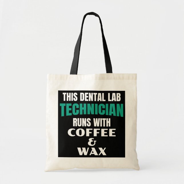 Tote Bag Funky Dental Lab Technicien Café Et Cire (Devant)