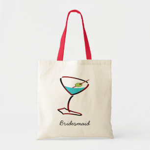 Tote Bag Funky martini rouge Bridesmaid Faveurs