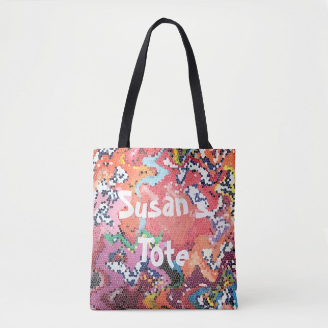 Tote Bag Funky Pink Pastels Abstrait (Devant)