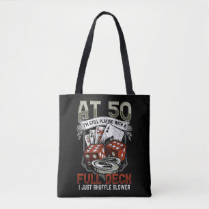Tote Bag Funny 50th Birthday Poker Player Cards Jeux
