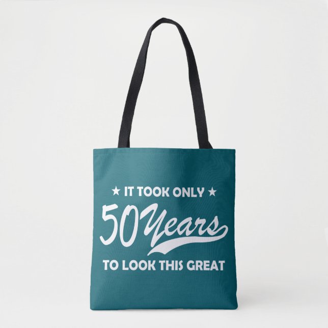 Tote Bag Funny 50th Birthday Retro Typography (Devant)