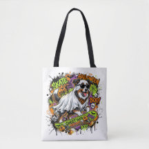 Funny American Shepherd Ghost Skateboard Halloween