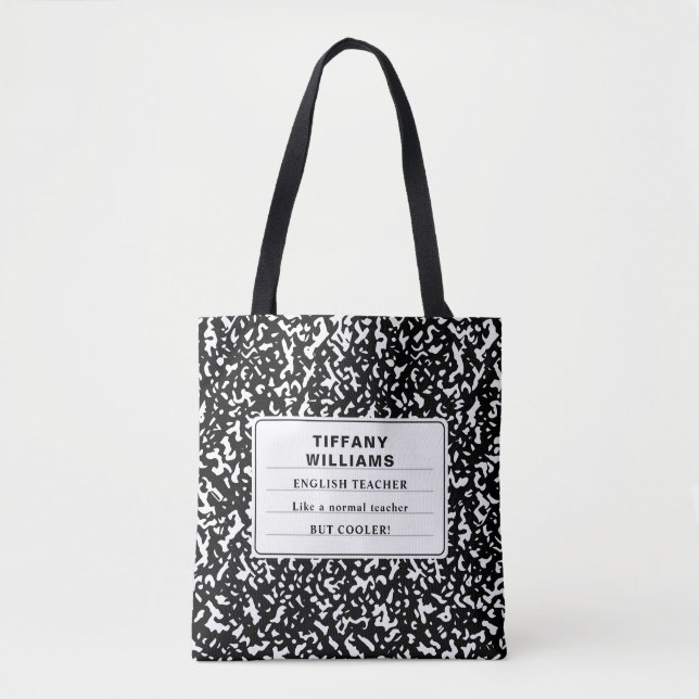 Tote Bag Funny Anglais Motif de composition de l'enseignant (Devant)