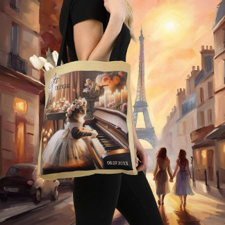 Tote Bag Funny Boho Chic Mariage de chat nuptial