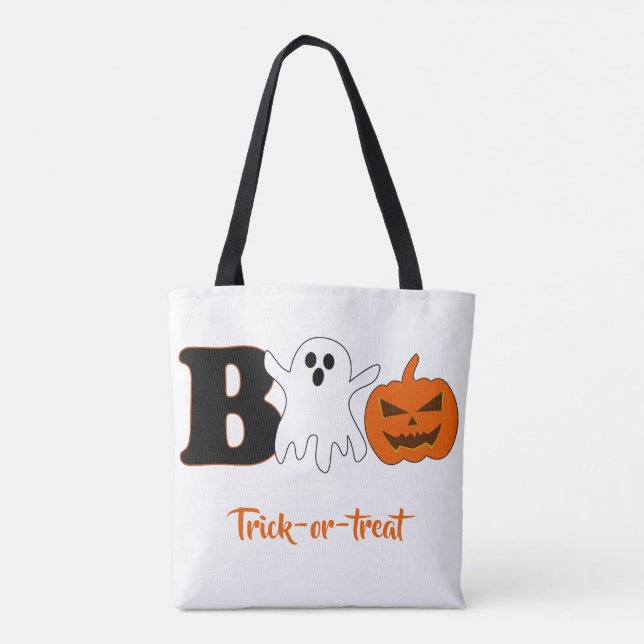 Tote Bag Funny Boo Halloween Fourre-tout (Dos)