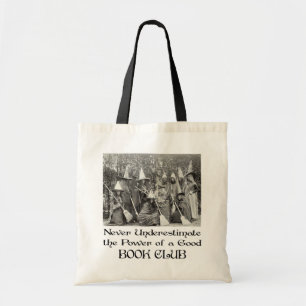 Tote Bag Funny Book Club avec citation et sorcières vintag