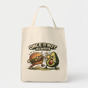 Tote Bag Funny Burger vs Avocado