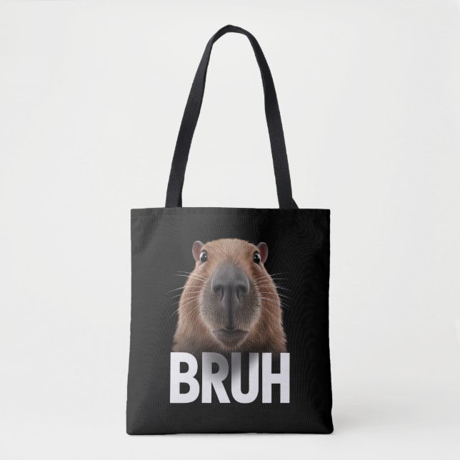 Tote Bag Funny Capybara Bruh (Devant)