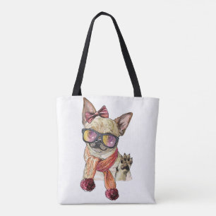 Tote Bag Funny Chihuahua Papier à envelopper Chien Grand Ch
