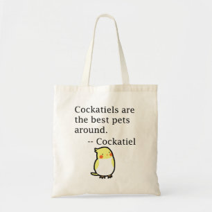 Tote Bag Funny Cockatiel citation Pet Bird Lover Cadeau Cut