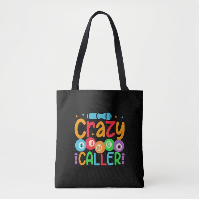 Tote Bag Funny crazy Bingo caller word art  (Devant)