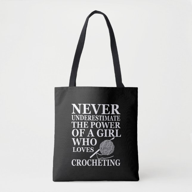 Tote Bag Funny crochet citation crocheters cadeau (Devant)