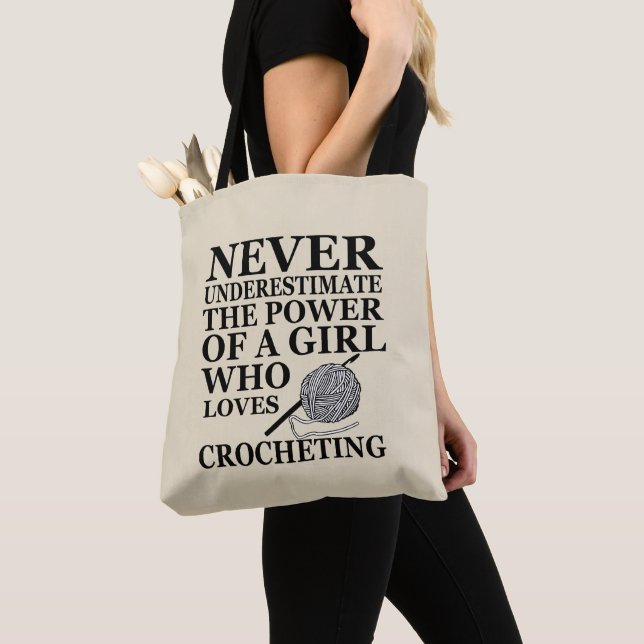 Tote Bag Funny crochet citations crocheters cadeau (De près)