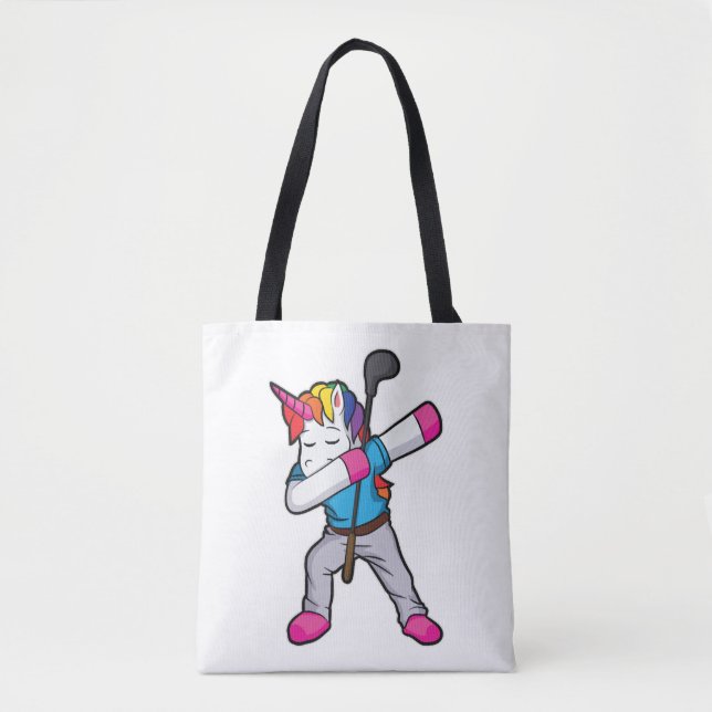 Tote Bag Funny Dabbing Unicorn Golfer Gift Golf (Devant)