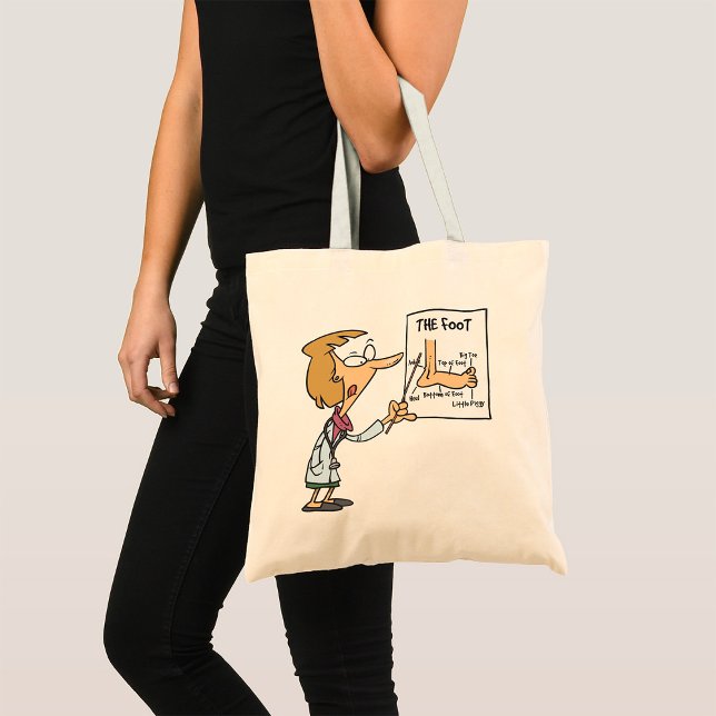Tote Bag Funny Doctor Teaching Foot Anatomy (Créateur téléchargé)