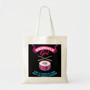 Tote Bag Funny Drummer Girl Music Marching Band Drumming Pe