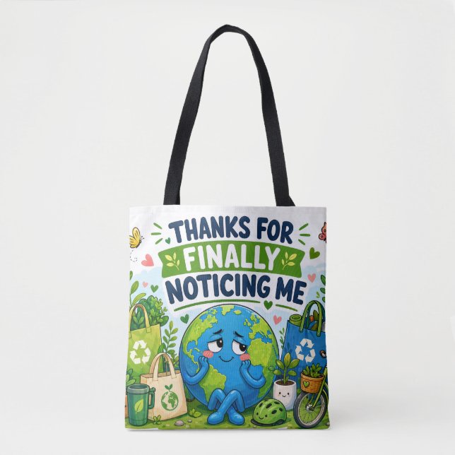 Tote Bag Funny Earth Day Eco Graphic (Devant)