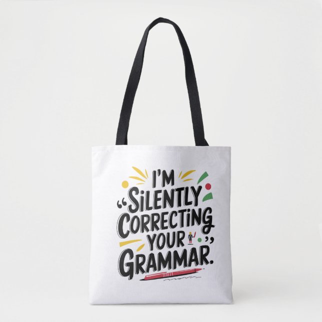 Tote Bag Funny Enseignant Anglais : Conception Silencieuse  (Devant)