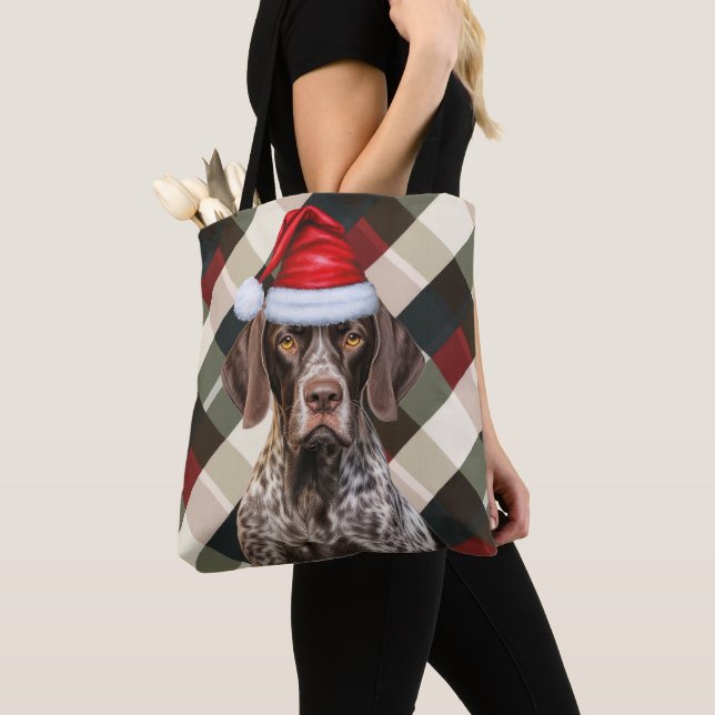 Tote Bag Funny German Shorthair Pointer Noël Chien à Carrea (De près)