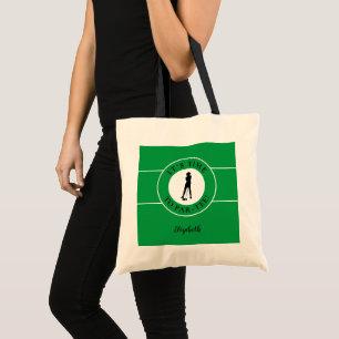 Tote Bag Funny Golfer Par Tee Time Golf Cute Green Black