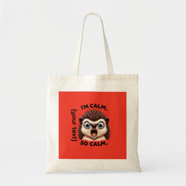 Tote Bag Funny Hérisson en colère personnalisable (Devant)