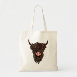 Tote Bag Funny Highland Cow Head