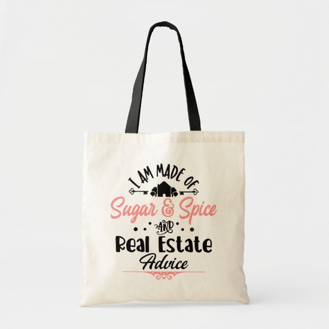 Tote Bag Funny Immobilier Agent Maison-cadeau Broker Realto (Devant)