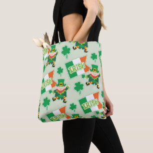 Tote Bag Funny Irish Leprechaun Motif