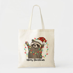 Tote Bag Funny Joyeux Raccoon de Noël