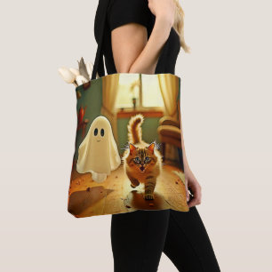 Tote Bag Funny Kitten Éffrayant Friend Design