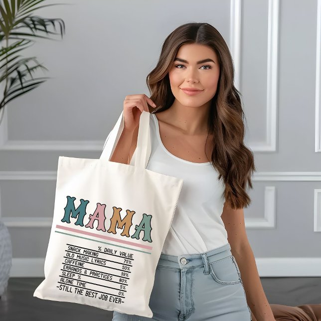Tote Bag Funny Maman quotidienne Valeur Maman Cadeaux de la (Créateur téléchargé)