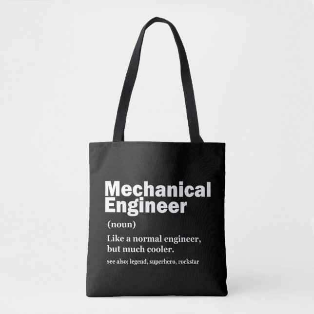 Tote Bag Funny Mechanical Engineer Definition Engineering (Devant)