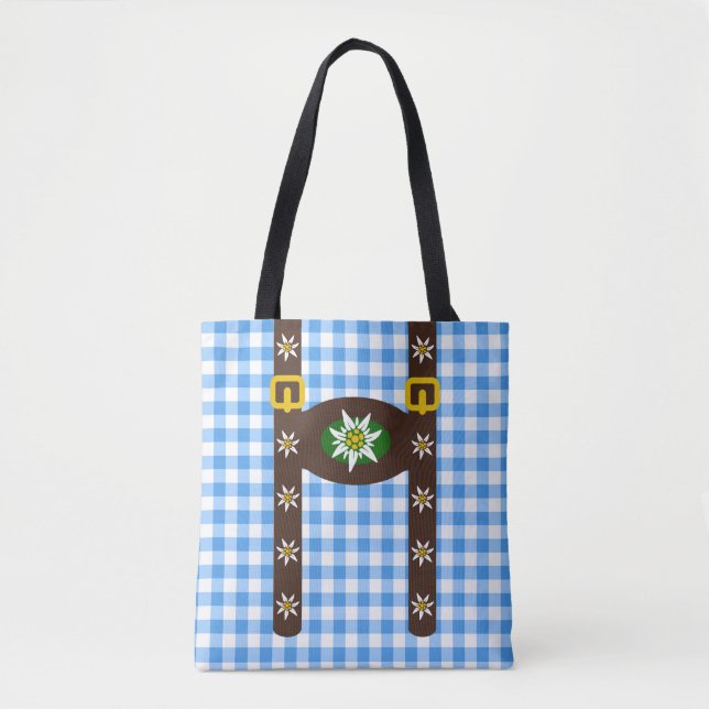 Tote Bag Funny Octoberfest Lederhosen Suspendants (Devant)