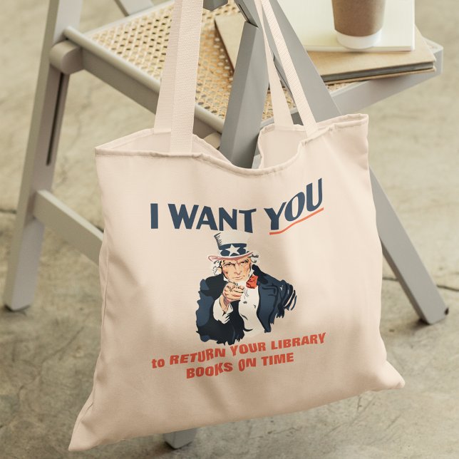 Tote Bag Funny Oncle Sam message personnalisé (Créateur téléchargé)