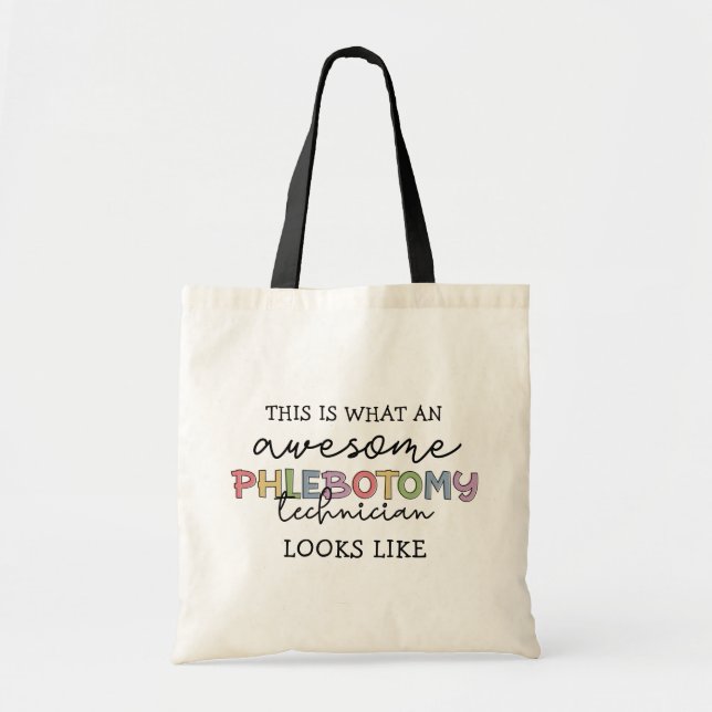 Tote Bag Funny Phlebotomy Technicien génial PBT (Devant)