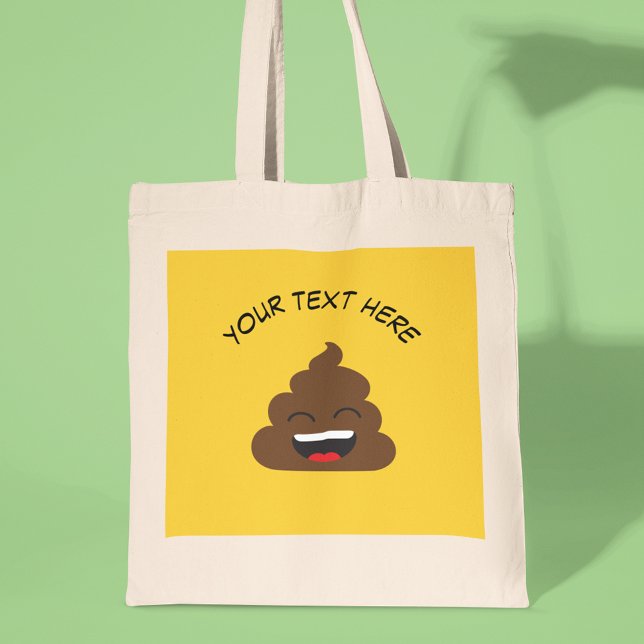 Tote Bag Funny Poop Emoji with Custom Message (Créateur téléchargé)