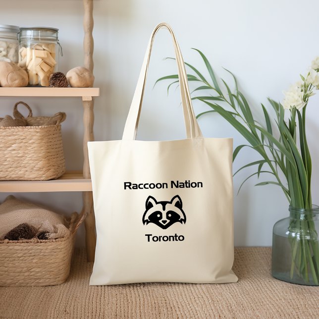 Tote Bag Funny Raccoon Nation Toronto Light Monotone (Créateur téléchargé)