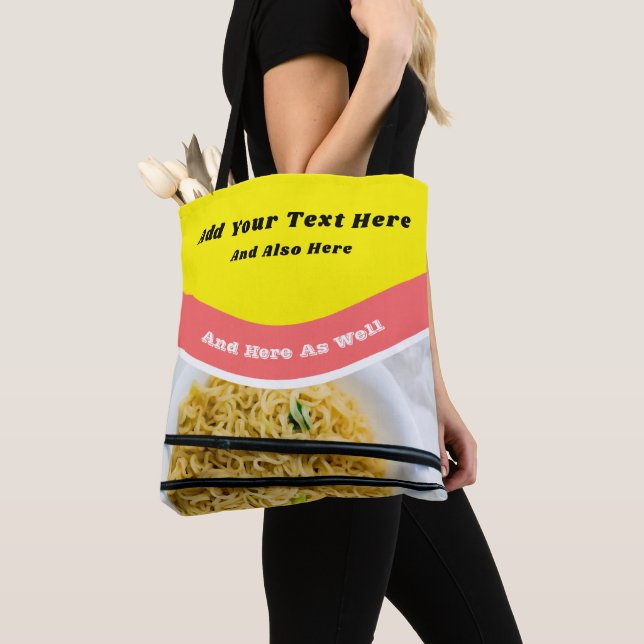 Tote Bag Funny Ramen Noodles Paquet Message personnalisé (De près)