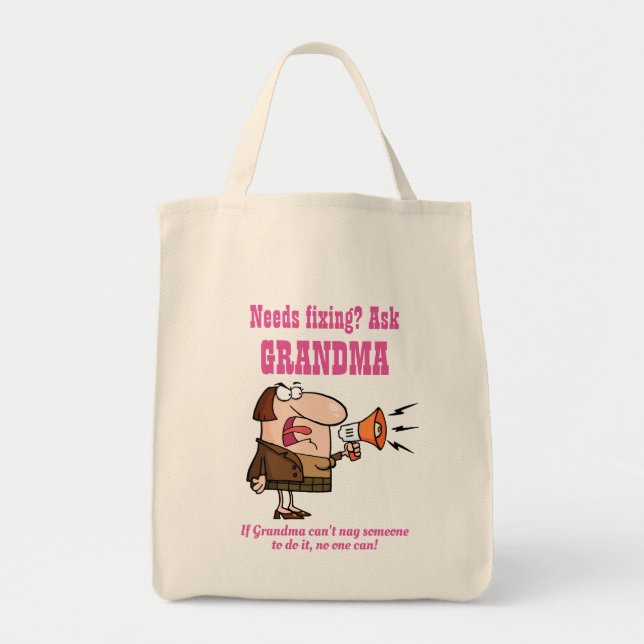 Tote Bag FUNNY Si GRANDMA N'A PAS PEU D'UN POUR LE REMBOURS (Devant)
