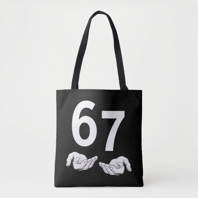 Tote Bag Funny Six Seven 6 7 Meme Gen Alpha Slang 6 7 Hands (Devant)