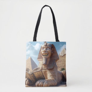 Tote Bag Funny Sphinx Statue Lecture Ancien Livre en Egypte
