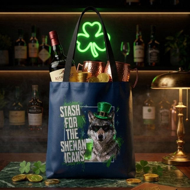 Tote Bag Funny St Patricks Day Stash For Shenanigans (Créateur téléchargé)