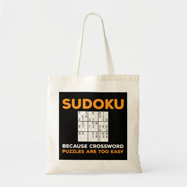 Tote Bag Funny Sudoku Puzzle Lover Citations Jeux (Devant)